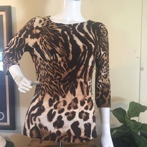 Animal print blouse. Size large